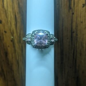 925 Ring Sz 5.5 Stone Pink